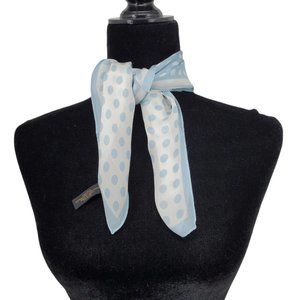 Classiques Entier Silk Chiffon Scarf Baby Blue Polka Dot Chiffon 20" Neckerchief
